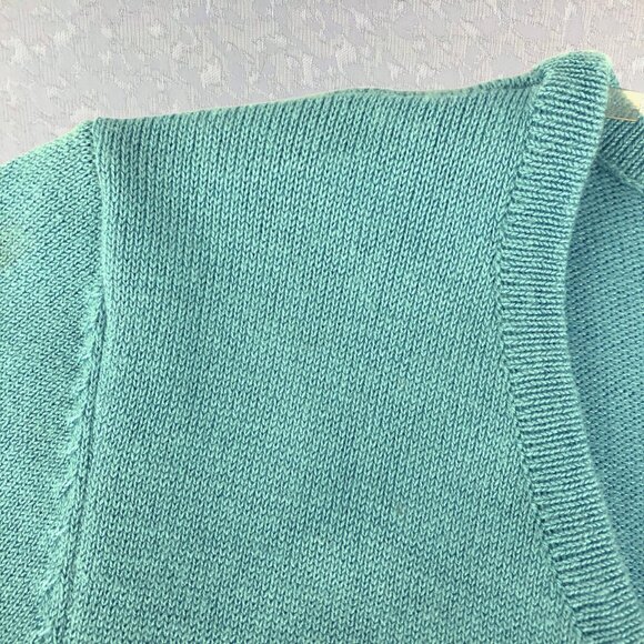 Notations Woman’s Turquoise V-Neck Sweater 3/4 Sleeve Rayon Blend Size S - Picture 5 of 14